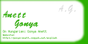 anett gonya business card